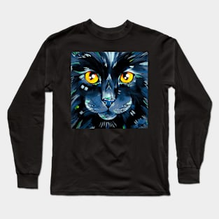 Cats in Color 2 - Black version Long Sleeve T-Shirt